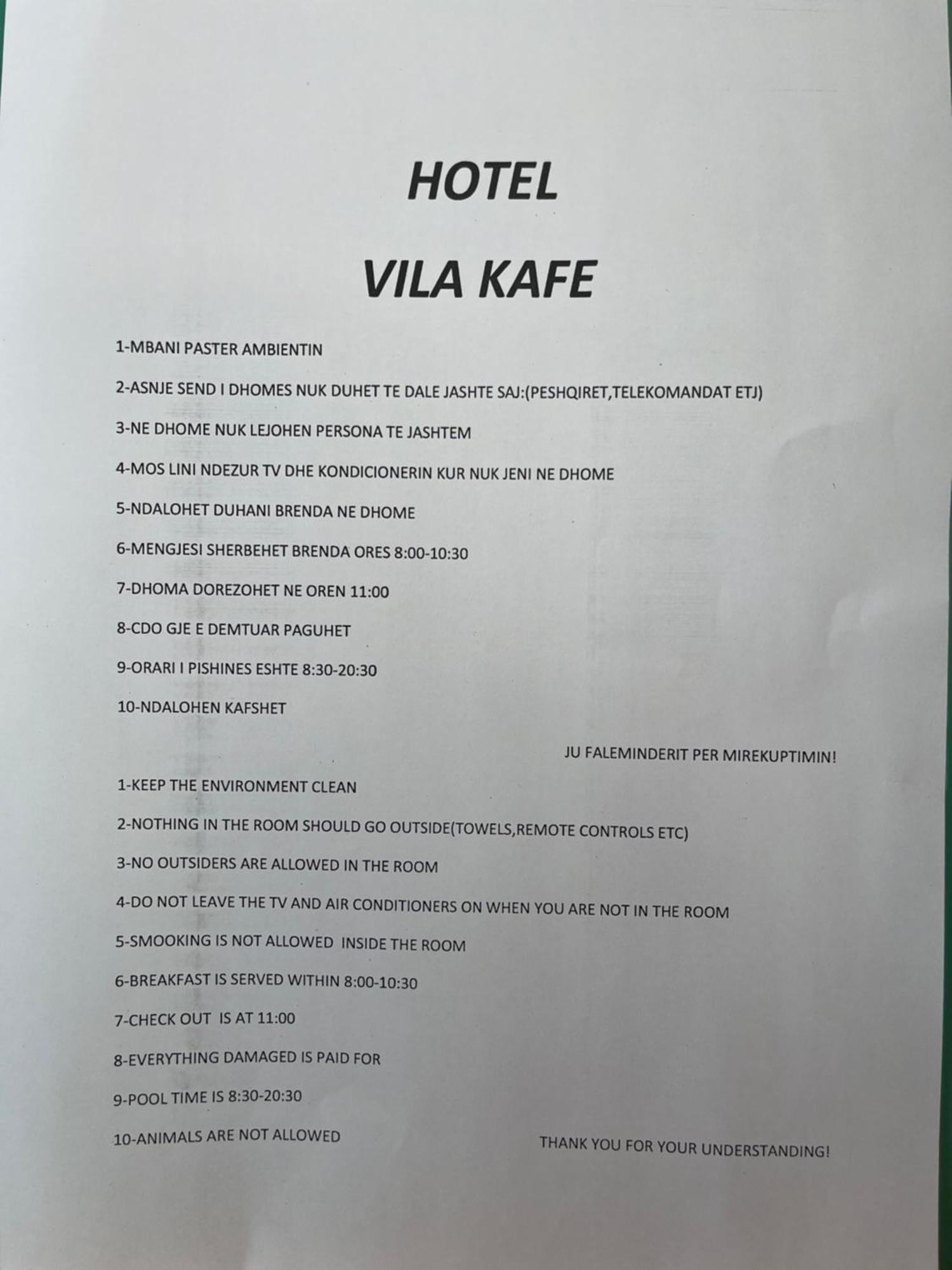 Hotel Vila Kafe Lukovë 외부 사진